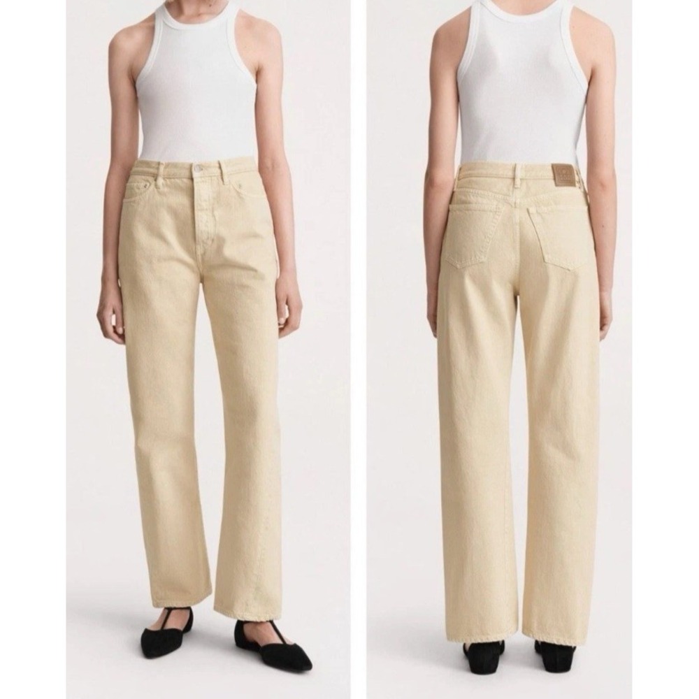 Toteme Women's Beige Twisted Seam Denim Full Length Jeans 30x27" Inseam